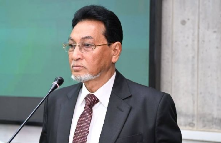 Chief Whip Md. Nurul Islam speaking at a press briefing in the National Parliament.